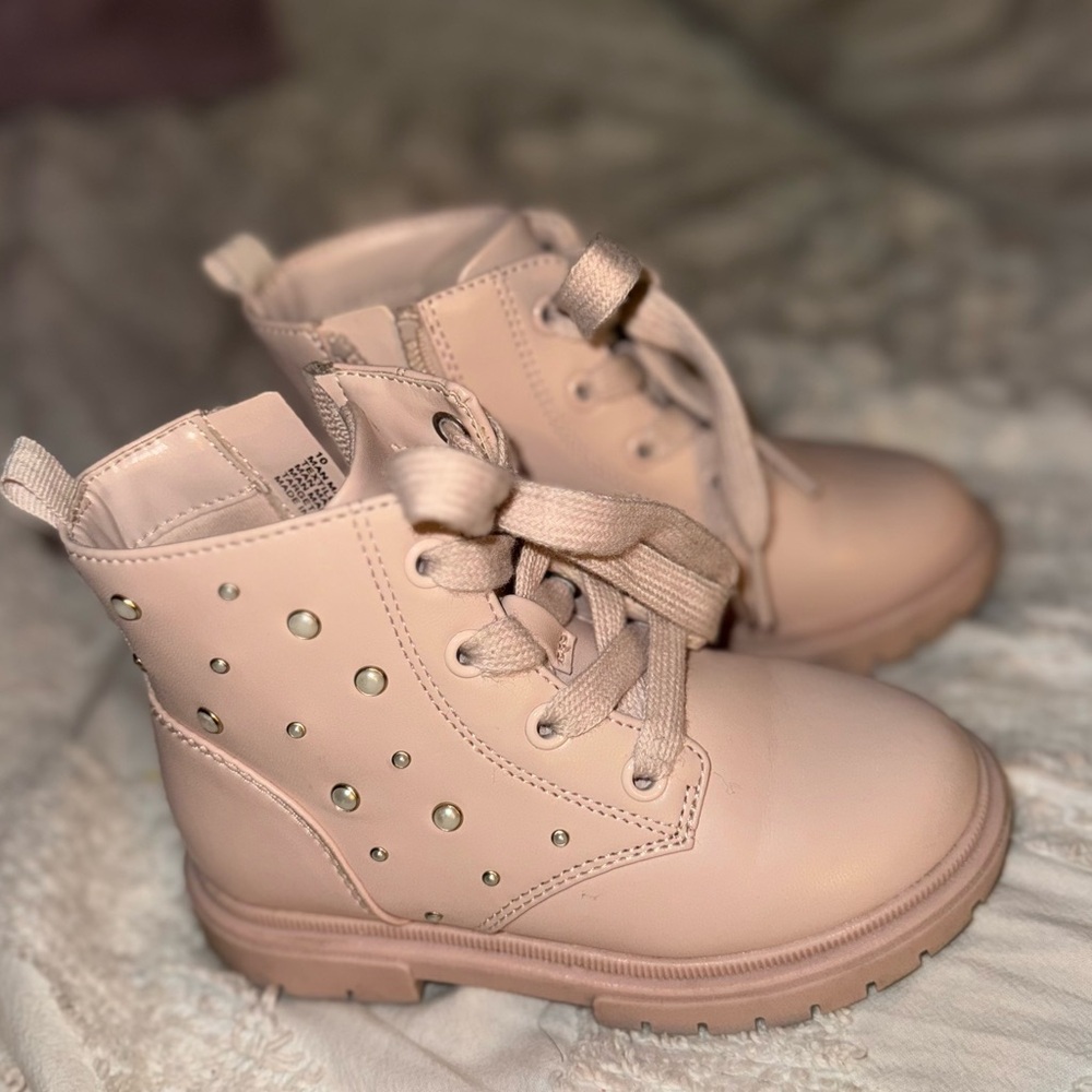 Stylish Pale Pink Kids Boots; Toddler Size 10